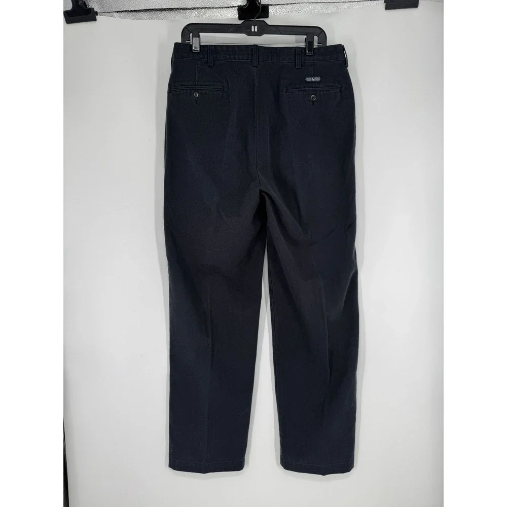 Polo Ralph Lauren Andrew Pants Mens Size 35x32 Black Vintage Baggy Pleated Chino